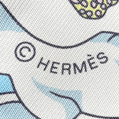 Hermes Silk Sur Mon Nuage Twilly Abricot Bleu Multicolor 3 of 4