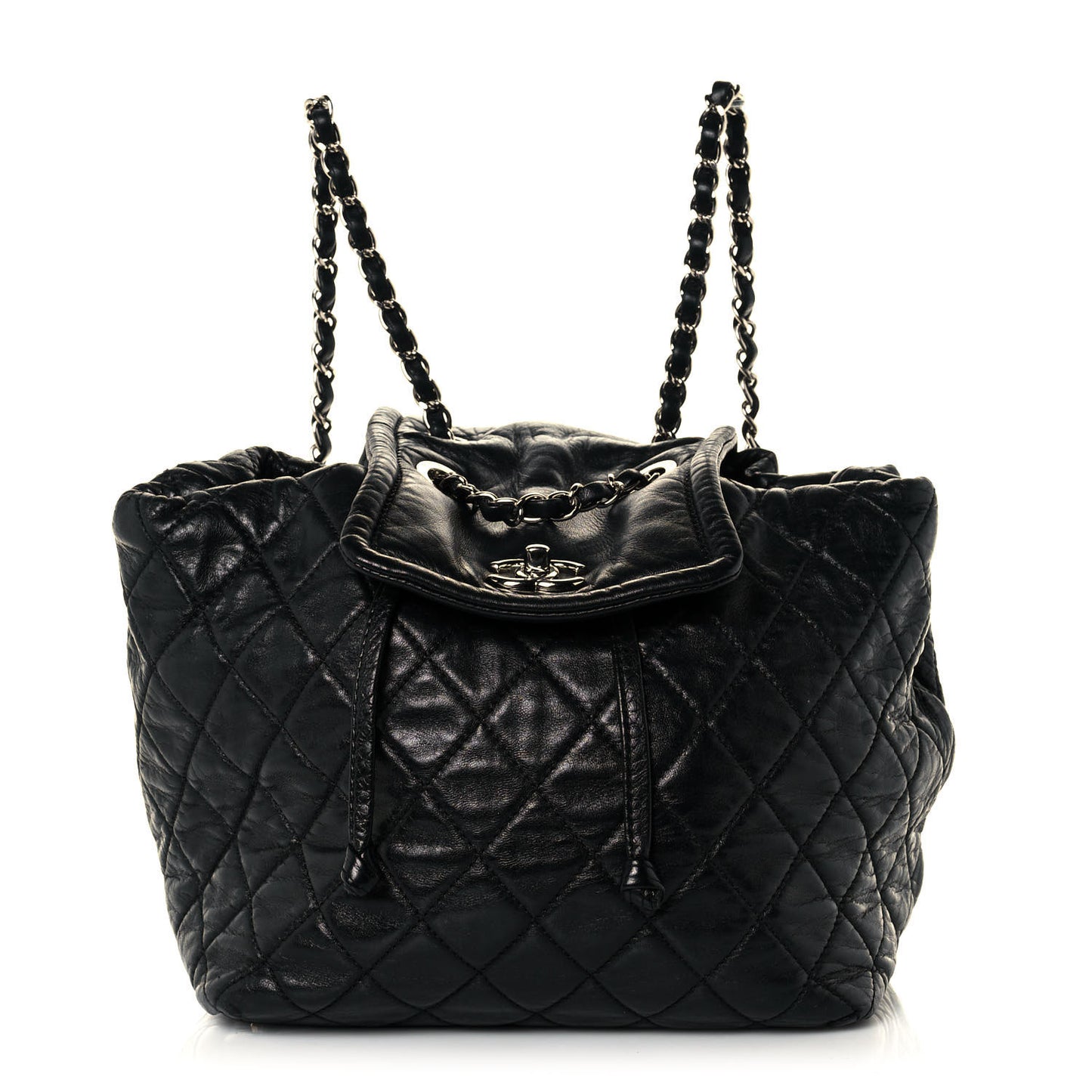 Lambskin Quilted Beijing Backpack Black