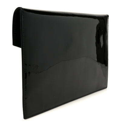 Saint Laurent Patent Calfskin Monogram Uptown Clutch Black 3 of 8