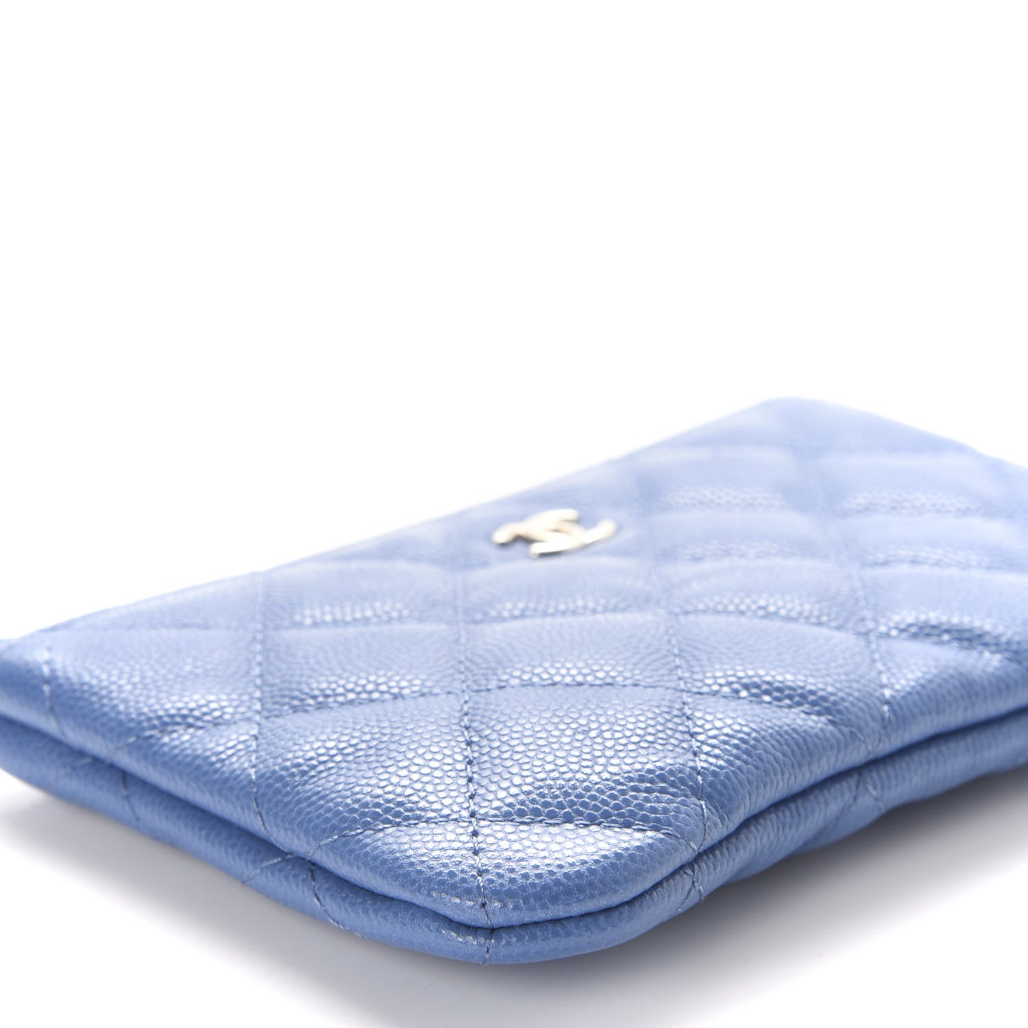 Chanel Caviar Quilted Small Cosmetic Case Blue 6 of 10