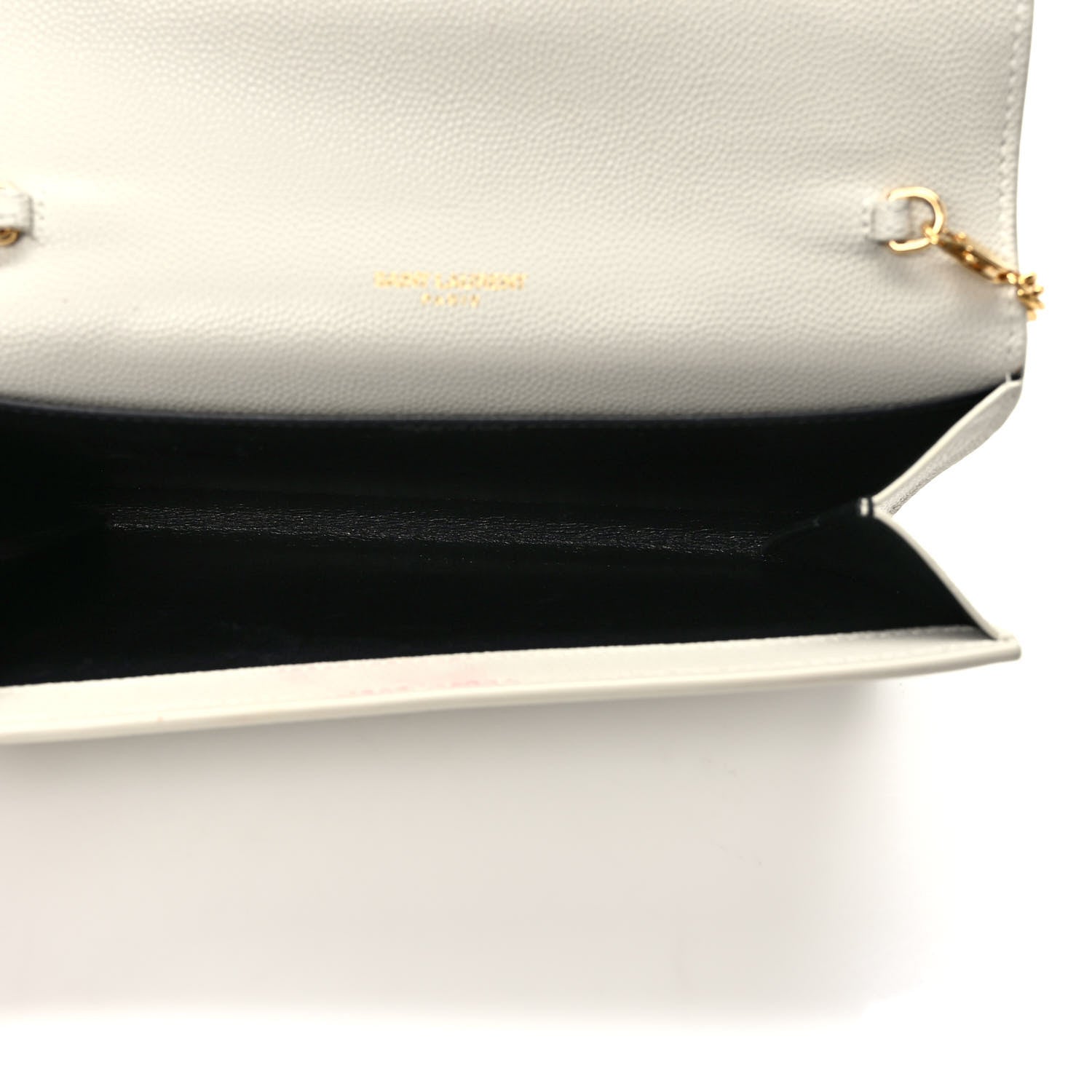 Saint Laurent Grain De Poudre Monogram Uptown Chain Wallet Crema Soft 6 of 12