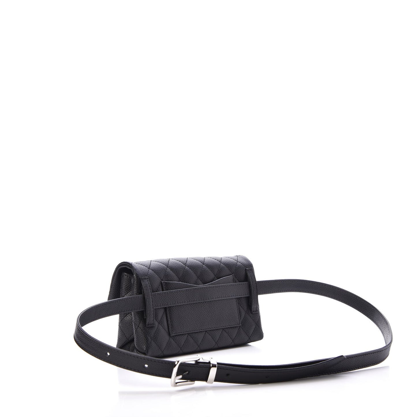 Grained Calfskin Quilted 2.55 Reissue Flap Belt Bag Clutch Black