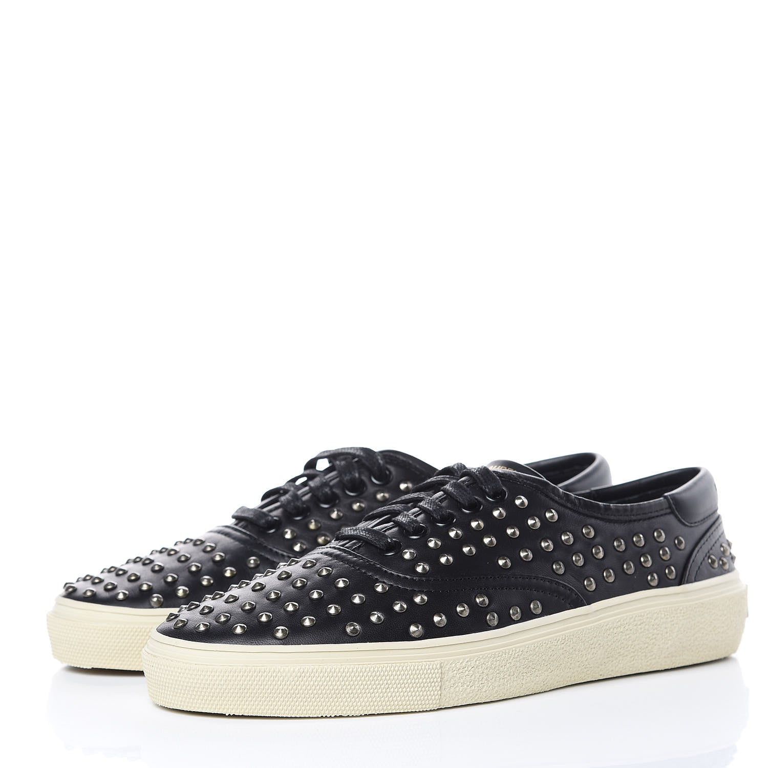 Saint Laurent Nappa Mens Studded Skate 20 Lace Up Sneakers 40 Black 3 of 11