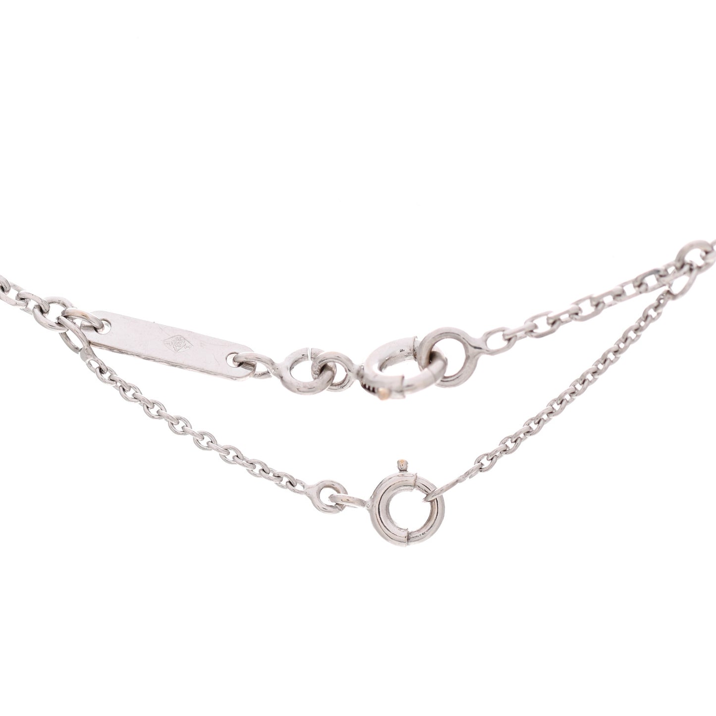 18K White Gold Diamond Small Hearts and Symbols Pendant Necklace
