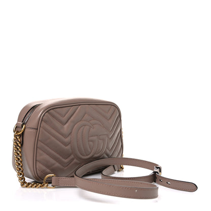 Gucci Calfskin Matelasse Small GG Marmont Chain Shoulder Bag Porcelain Rose 2 of 9