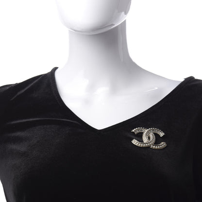 Chanel Crystal Pearl Chain Mania CC Brooch Gold 2 of 5