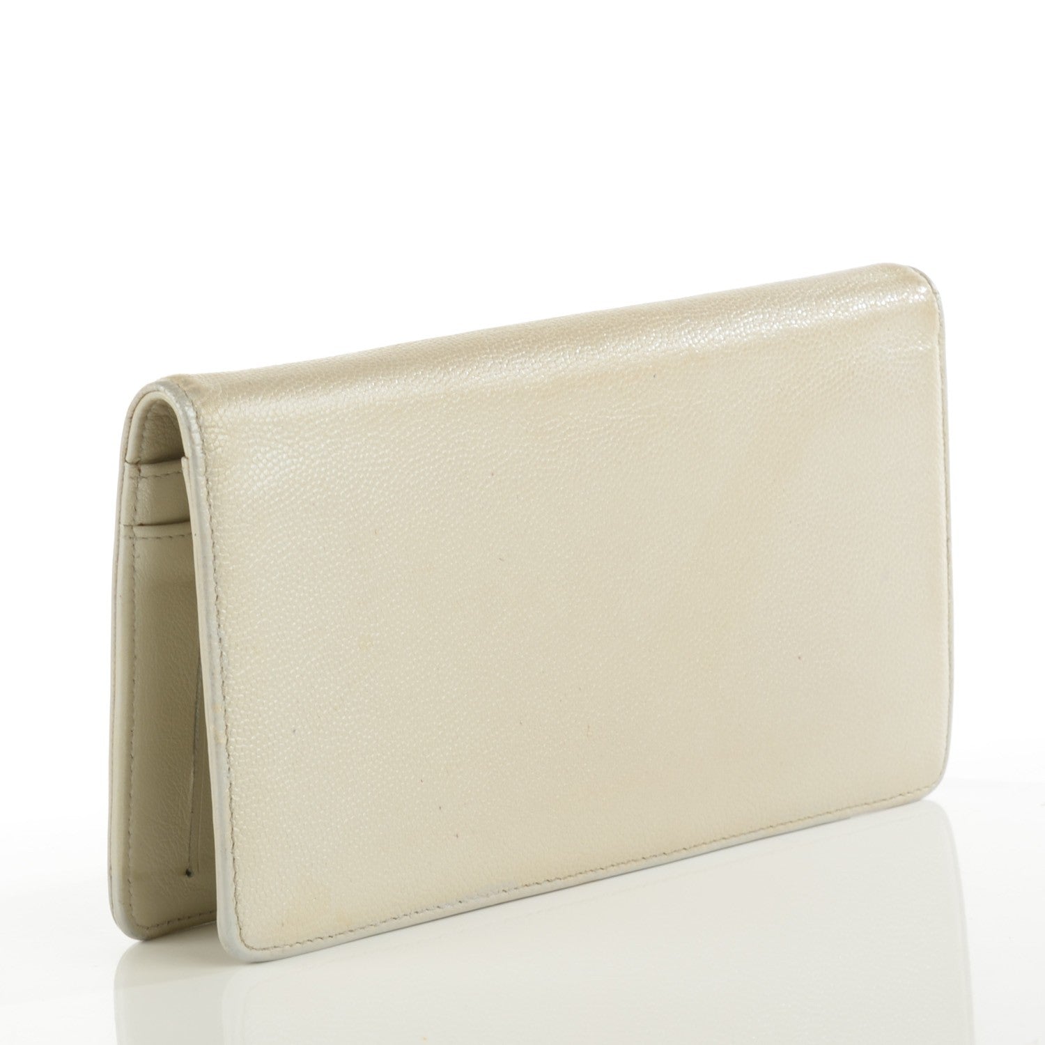 Chanel Caviar Sevruga Yen Wallet Pearl 3 of 8