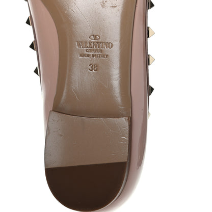 Valentino Garavani Patent Nappa Rockstud Ballerina Flats 38 Camel Rose Poudre 11 of 11