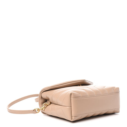 Saint Laurent Calfskin Y Quilted Monogram Toy Loulou Crossbody Bag Dark Beige 4 of 11