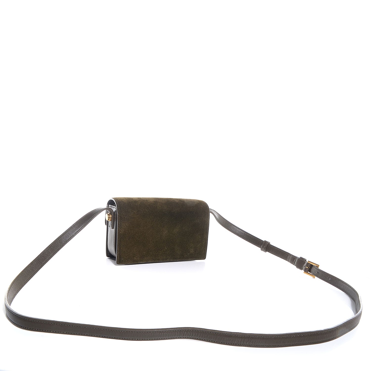 Saint Laurent Suede Small Lulu Crossbody Bag Kaki 3 of 9