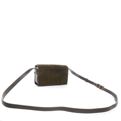 Saint Laurent Suede Small Lulu Crossbody Bag Kaki 3 of 9