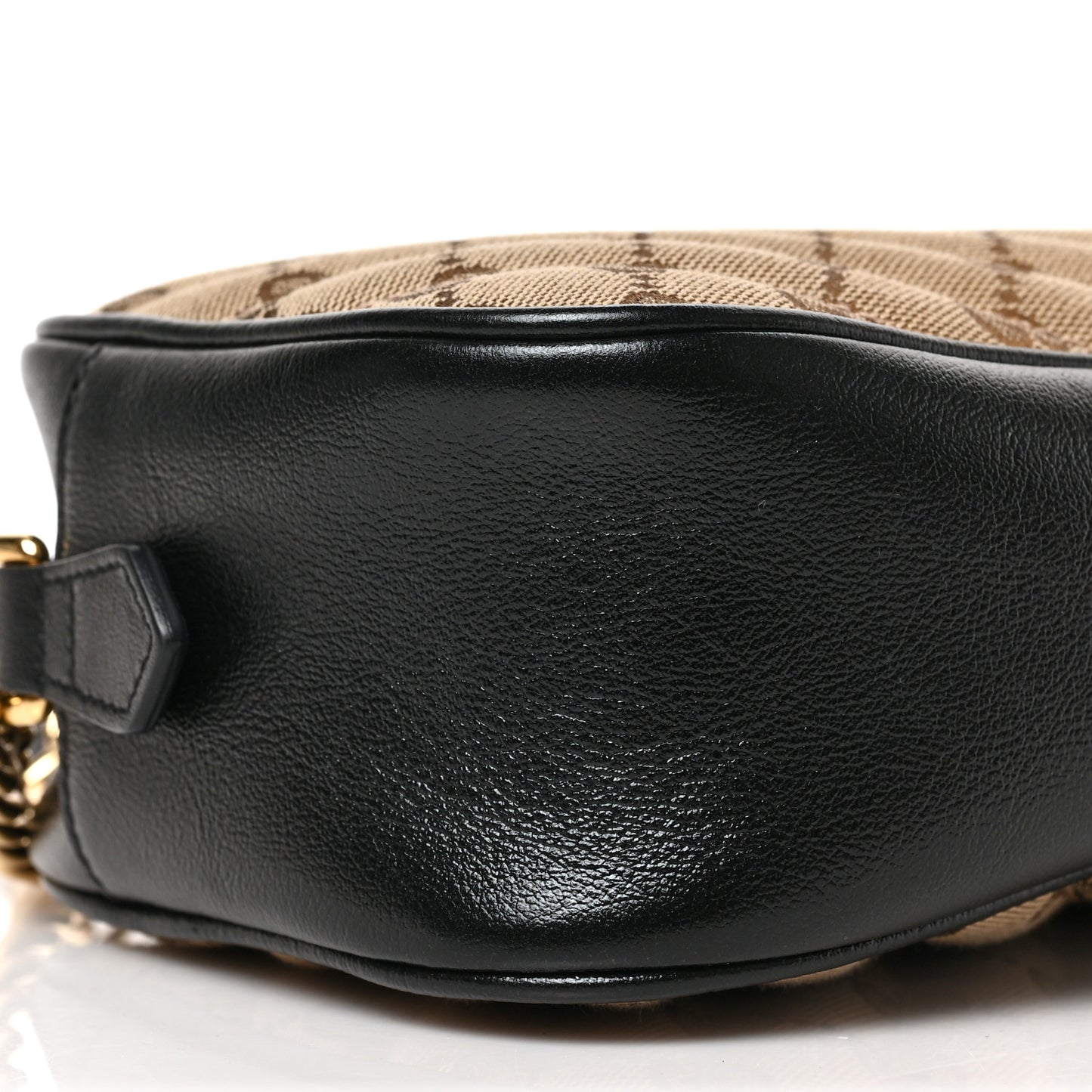 Monogram Matelasse Diagonal Small GG Marmont Chain Shoulder Bag Beige Black