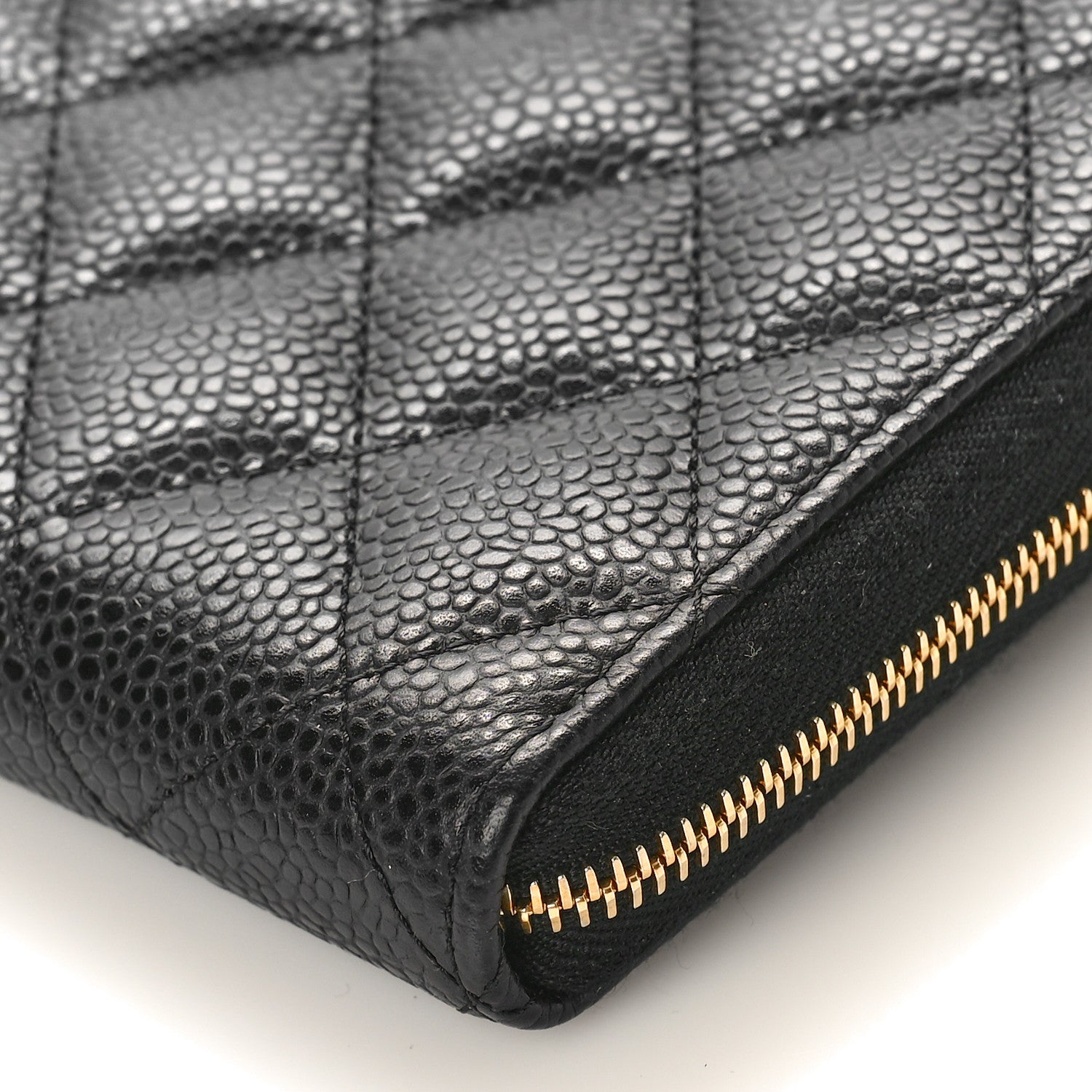 Chanel Caviar Quilted Large Gusset Zip Around Wallet Black 9 of 9