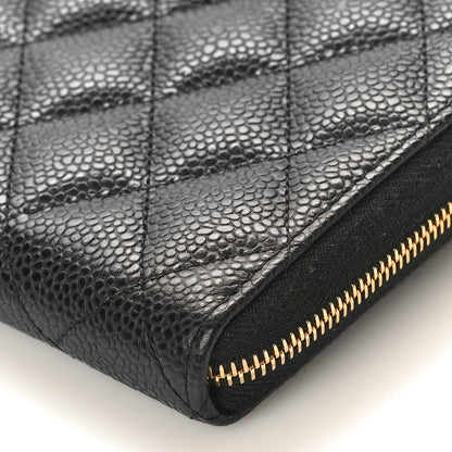 Chanel Caviar Quilted Large Gusset Zip Around Wallet Black 9 of 9