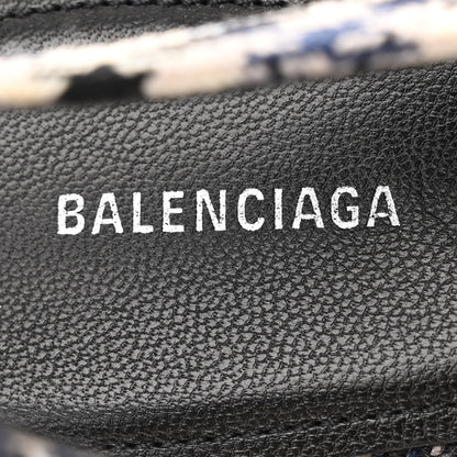 Balenciaga Tweed Prince Of Wales BB Knife Pointy Toe Slingback Flats 36 Beige Navy Silver 6 of 12