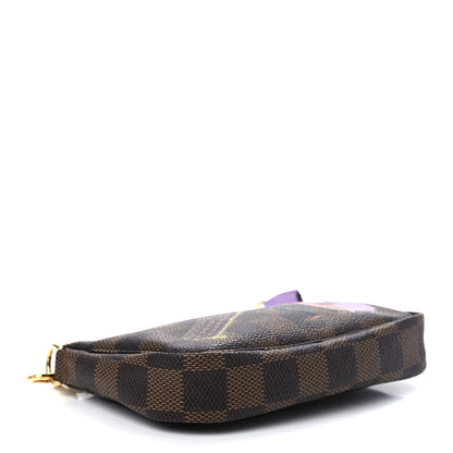 Louis Vuitton Damier Ebene Illustre Mini Pochette Accessories Violet 4 of 11