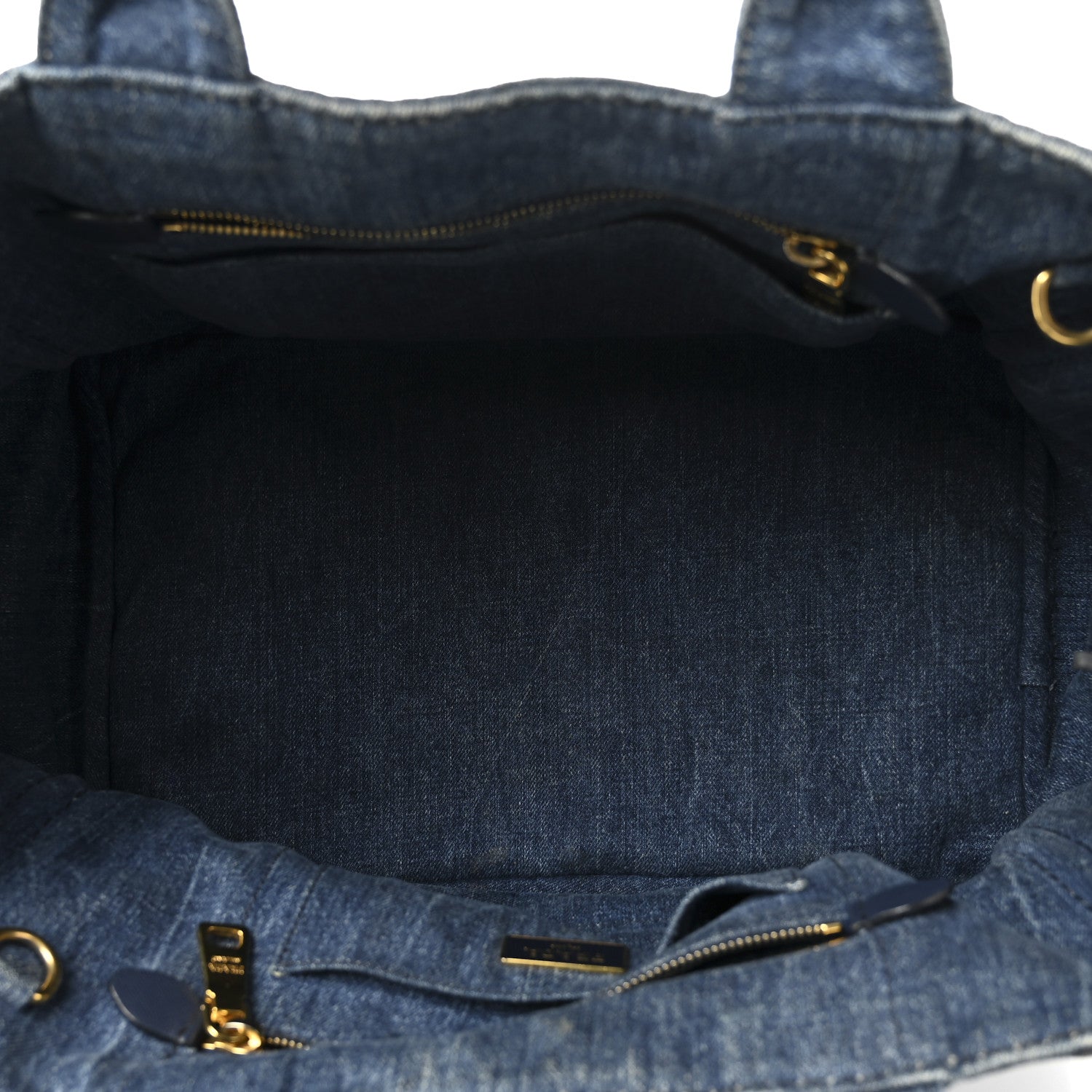 Prada Denim Logo Tote Avio 5 of 10
