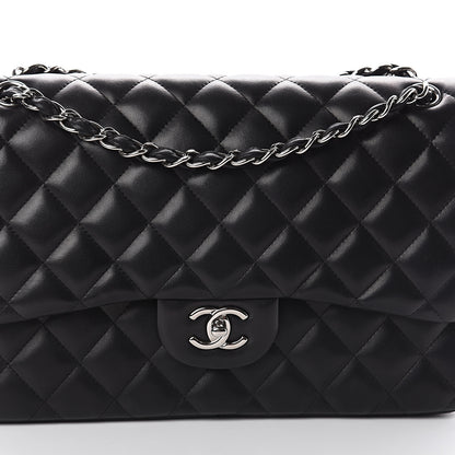 Chanel Lambskin Quilted Jumbo Double Flap Black 9 of 9