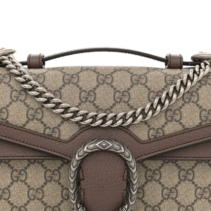 Gucci GG Supreme Monogram Textured Dollar Calfskin Top Handle Dionysus Shoulder Bag Beige Ebony New Acero 9 of 12
