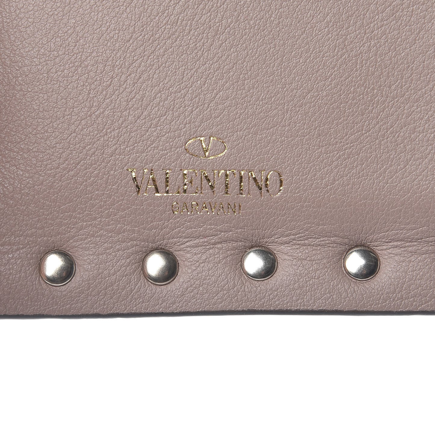 Vitello Rockstud Coin Case Card Holder Poudre