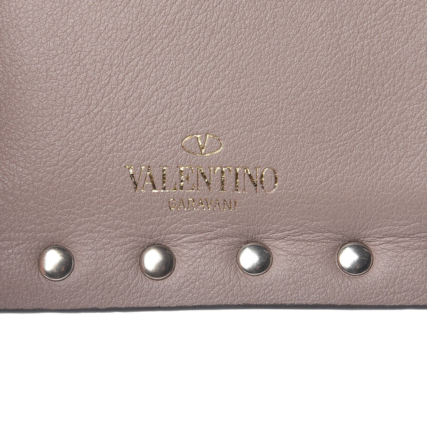 Valentino Garavani Vitello Rockstud Coin Case Card Holder Poudre 8 of 9