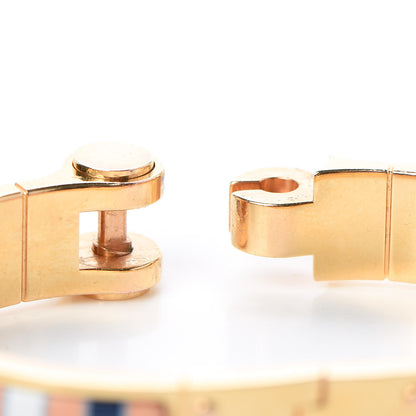 Hermes Enamel Printed Narrow Charniere Couvertures Nouvelles Hinged Bracelet S 4 of 6