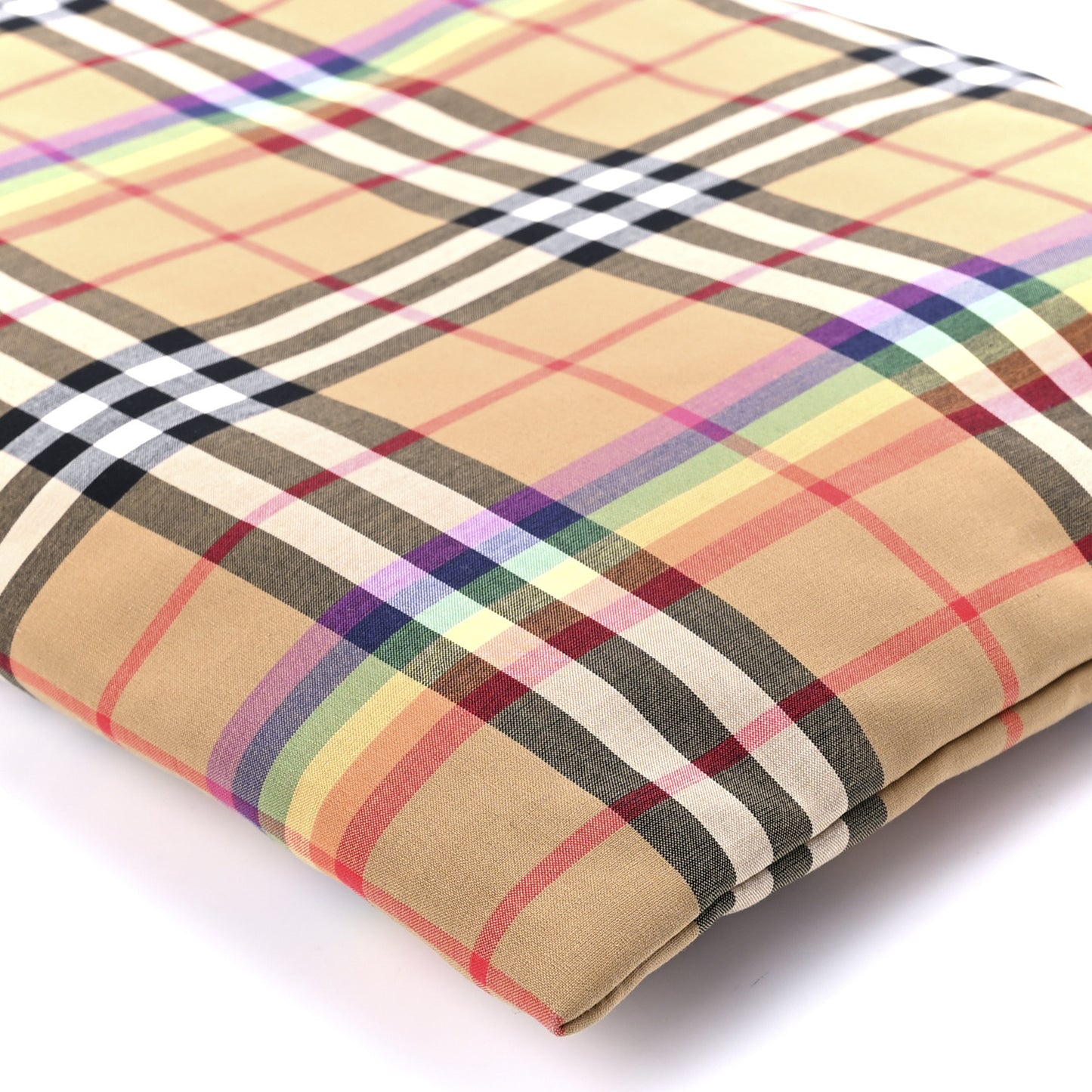 Vintage Rainbow Check Zip Pouch Antique Yellow