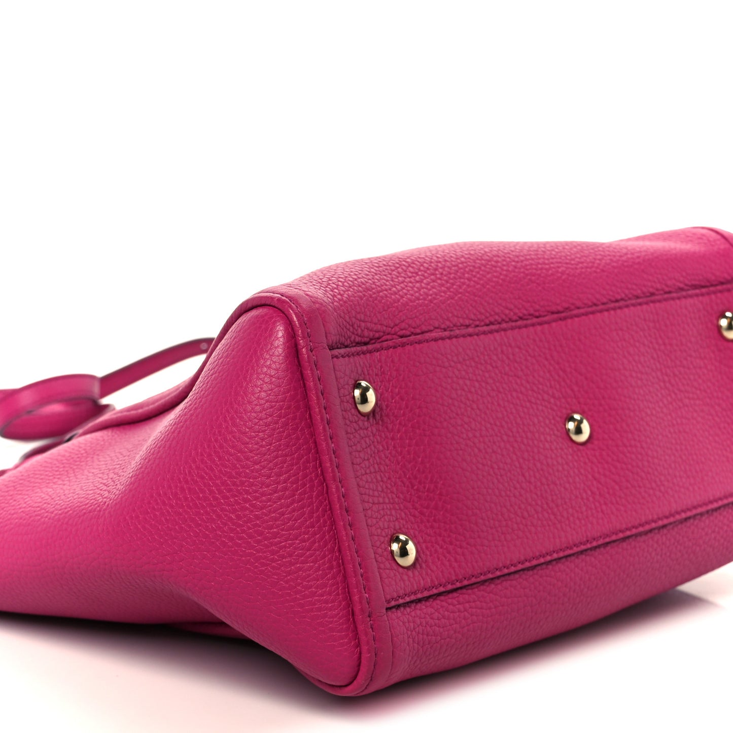 Pebbled Calfskin Small Soho Top Handle Bag Bright Bougainvillea