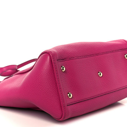 Gucci Pebbled Calfskin Small Soho Top Handle Bag Bright Bougainvillea 10 of 11