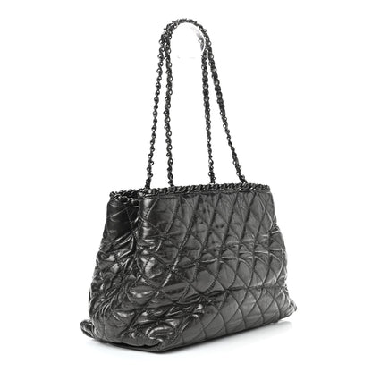 Chanel Calfskin Quilted Small Chain Me Tote Dark Grey 2 of 9