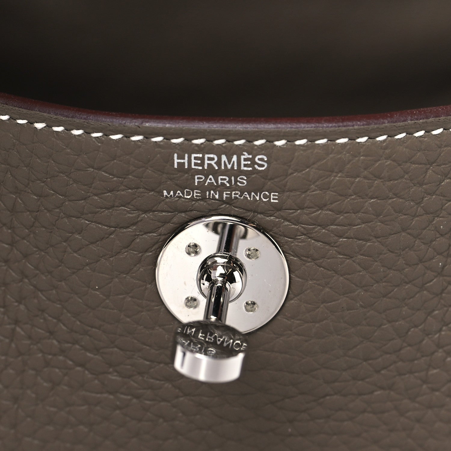 Hermes Taurillon Clemence Mini Lindy 20 Etoupe 6 of 10