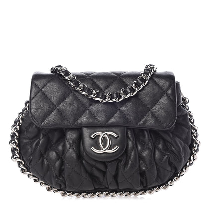 Chanel Washed Lambskin Quilted Mini Chain Around Flap Black 1 of 10