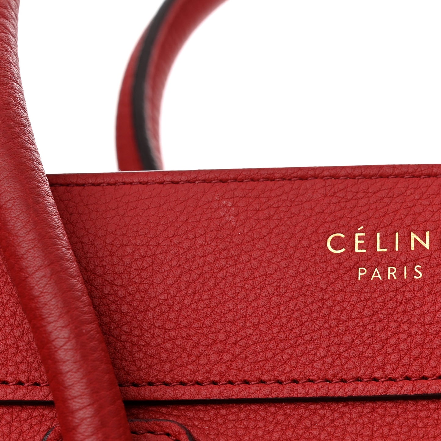 Drummed Calfskin Micro Luggage Red