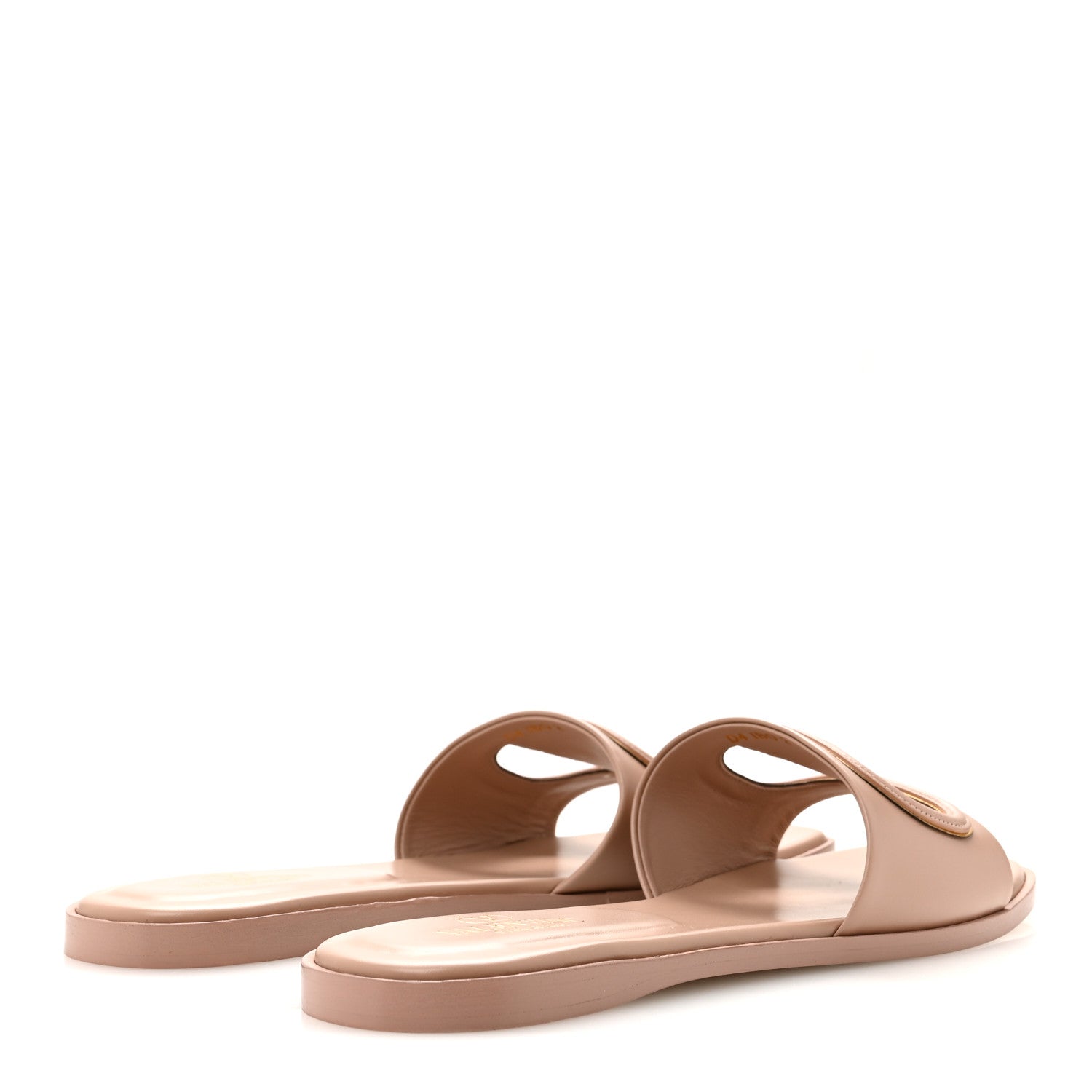 Valentino Garavani Calfskin Vlogo Flat Slide Sandals 40 Rose Canelle 5 of 10