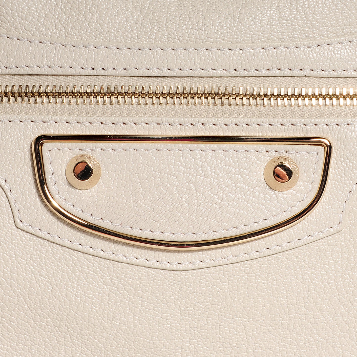 Chevre Gold Metallic Edge Hardware City Cream