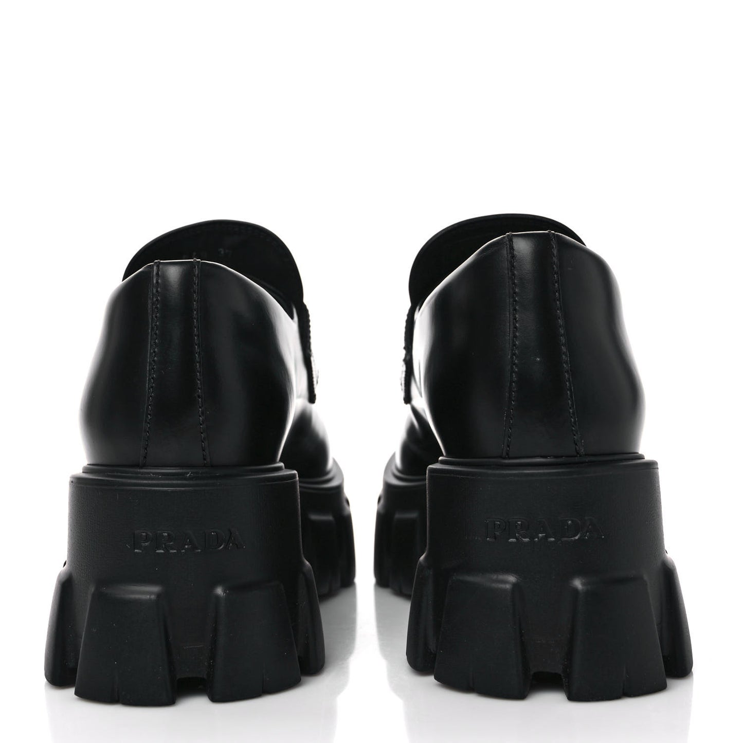 Spazzolato Rois Metal Triangle Logo Monolith 55mm Loafers 37 Black