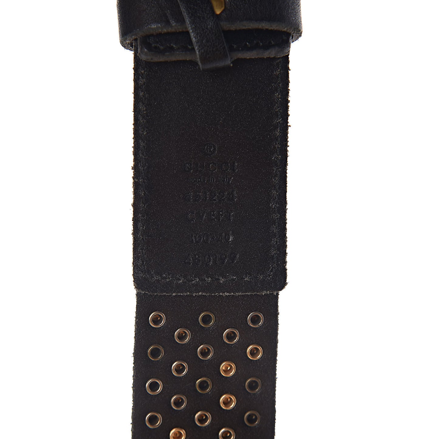 Calfskin Studded Feline Belt 100 40 Black