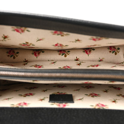 Gucci Calfskin Web Floral Embroidered Medium Dionysus Shoulder Bag Black 5 of 13
