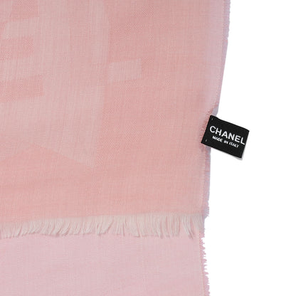 Chanel Cashmere Silk Camellia Scarf Shawl Pink 4 of 5