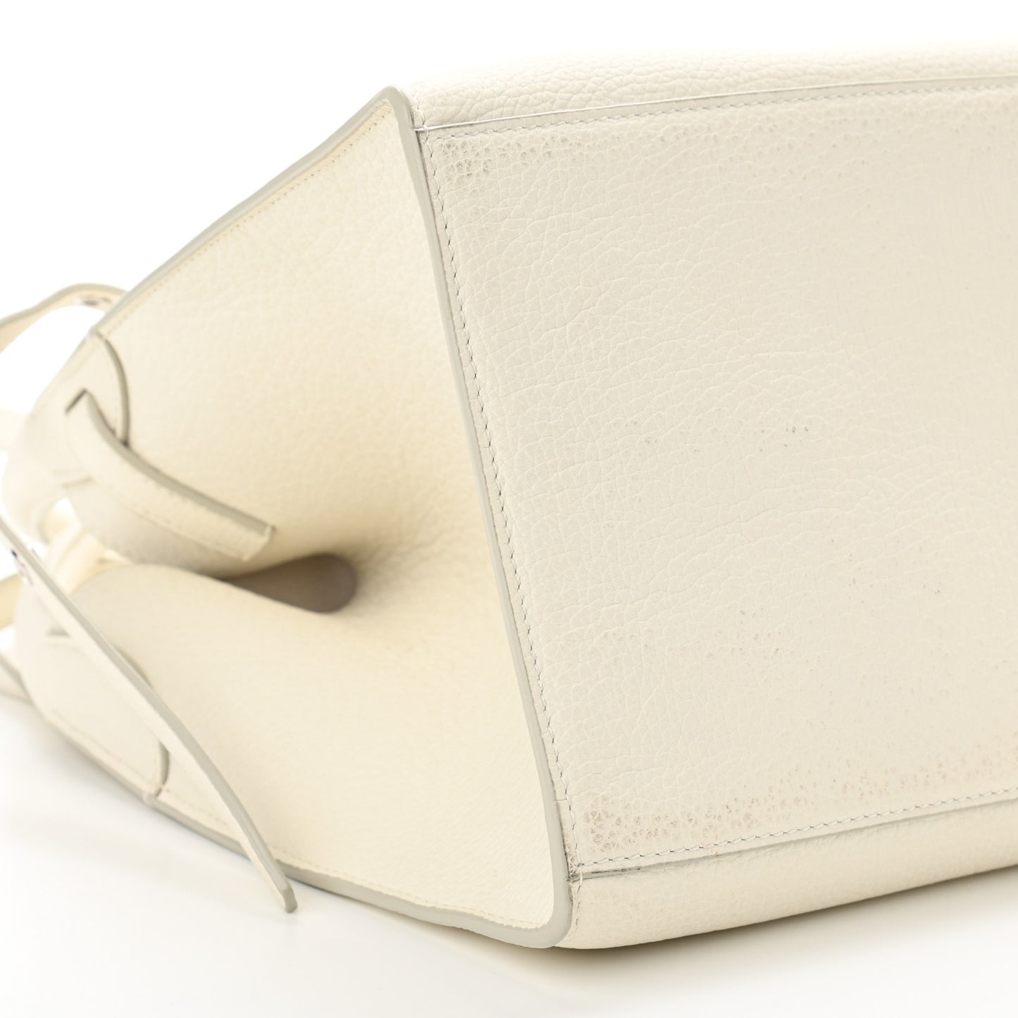 Supple Grained Calfskin Nano Big Bag White