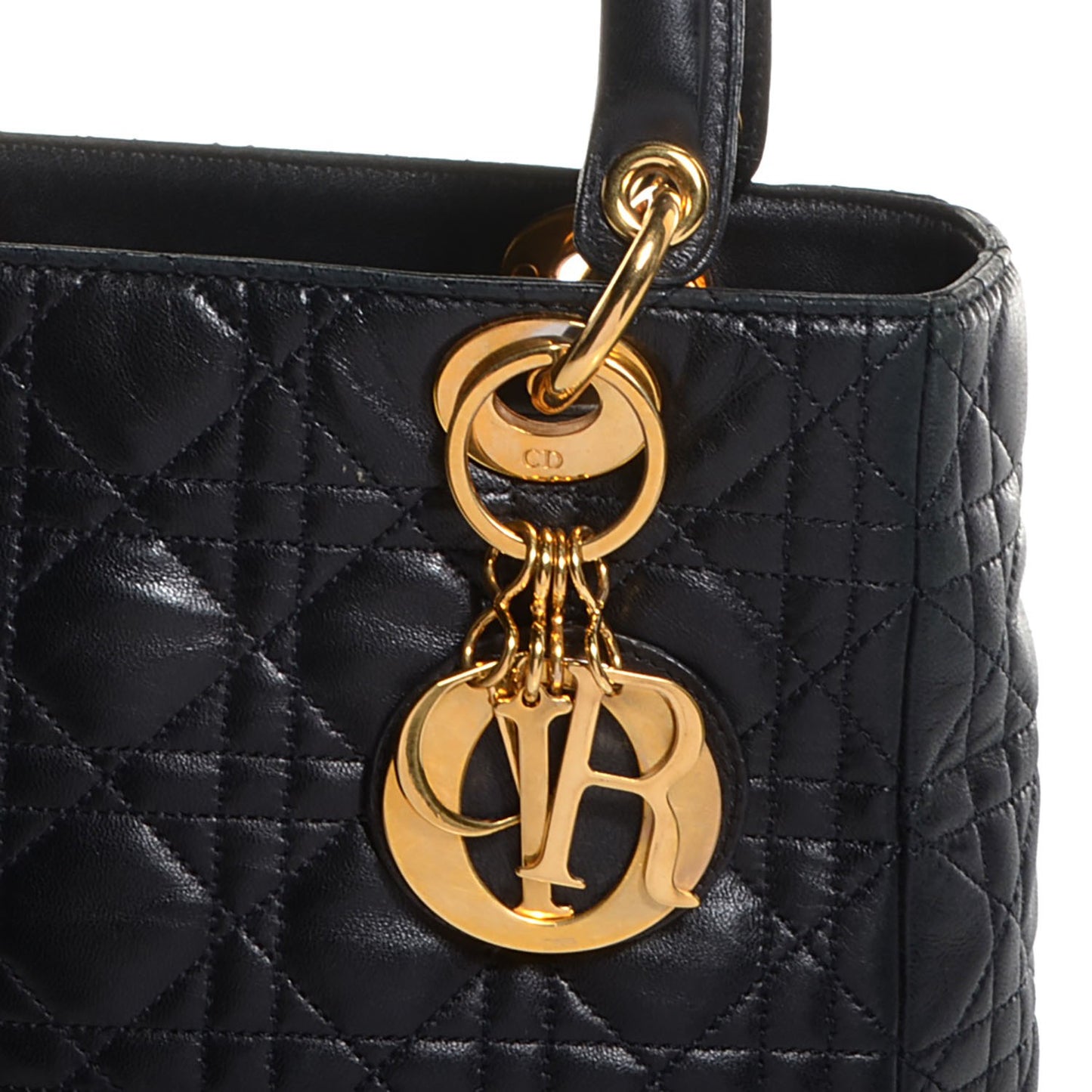 Lambskin Cannage Medium Lady Dior Black