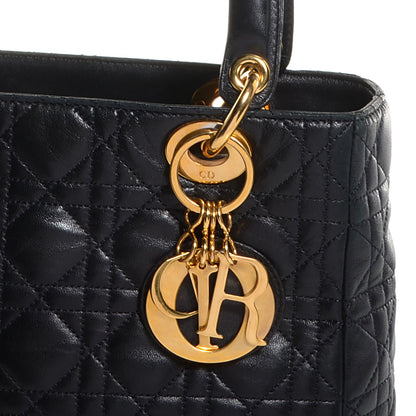 Christian Dior Lambskin Cannage Medium Lady Dior Black 11 of 11