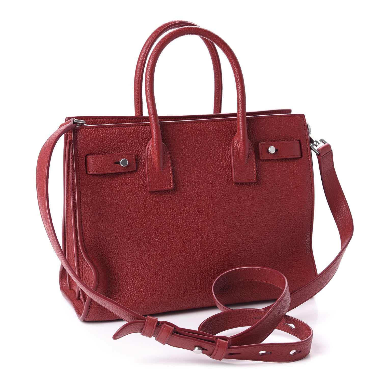 Saint Laurent Grained Calfskin Baby Sac De Jour Souple Red 4 of 12