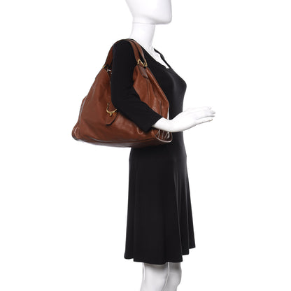 Gucci Washed Calfskin Medium Soft Stirrup Shoulder Bag Brown 2 of 14