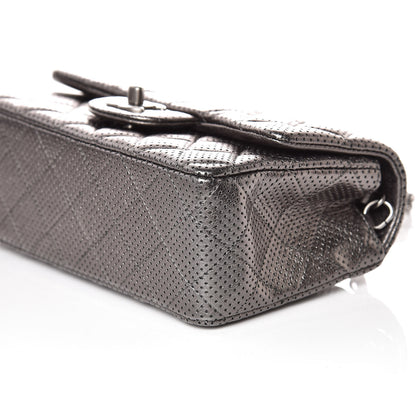 Chanel Metallic Lambskin Perforated Mini Rectangular Flap Grey 6 of 10