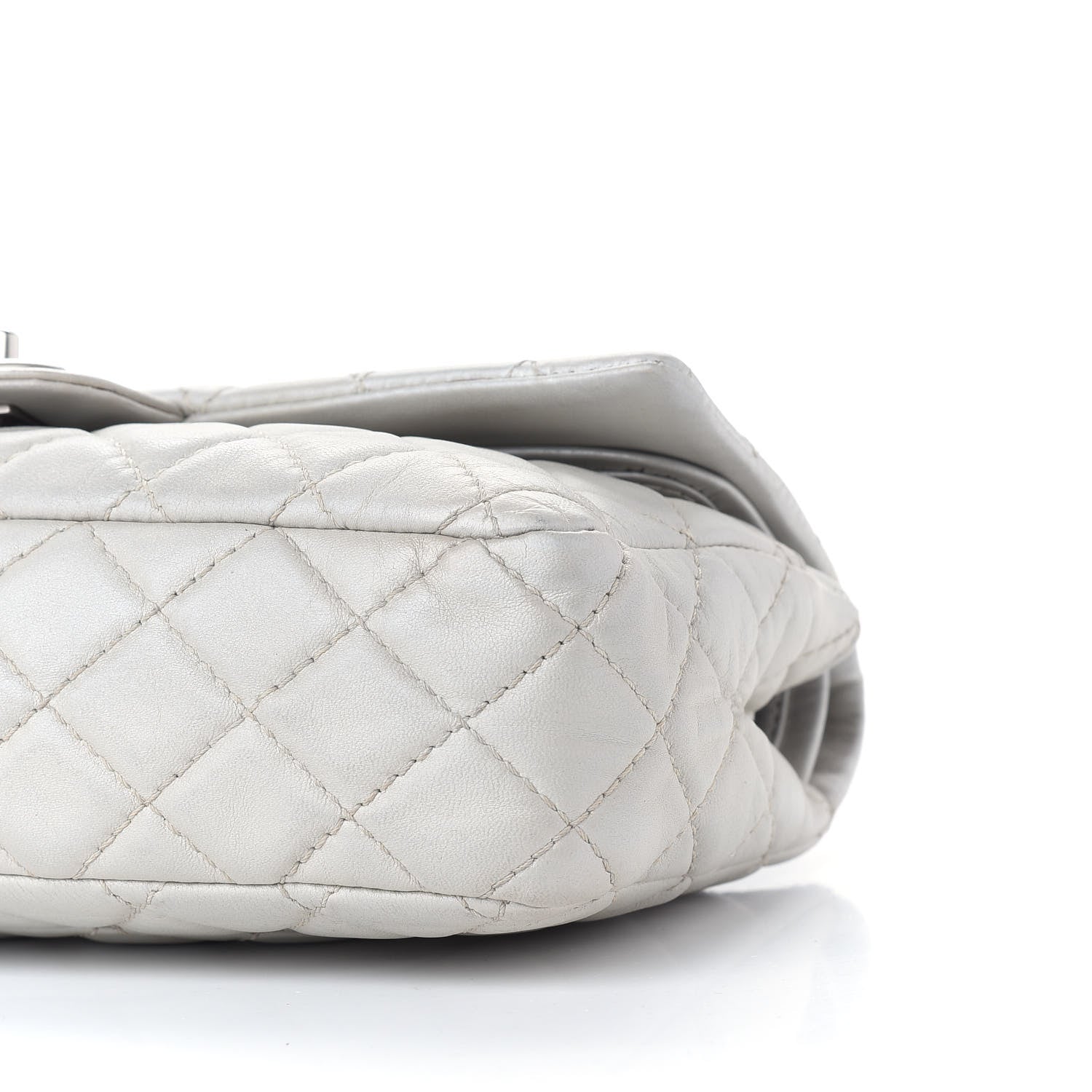 Chanel Metallic Lambskin Quilted Medium Double Flap Silver 9 of 10