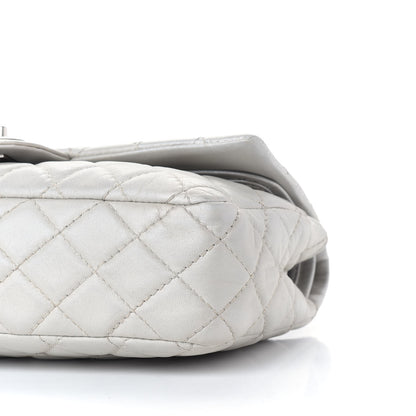 Chanel Metallic Lambskin Quilted Medium Double Flap Silver 9 of 10