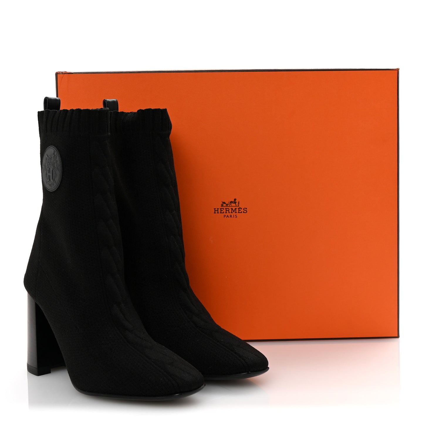 Knit Calfskin Volver 90 Ankle Boots 35 Black