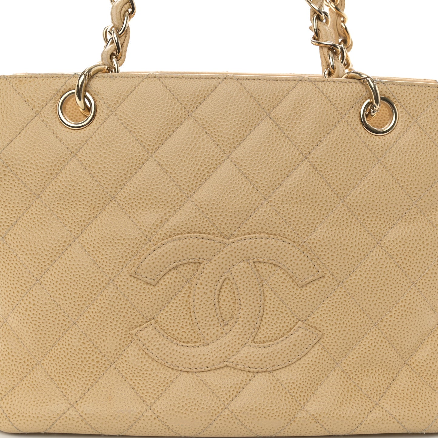 Caviar Quilted Petit Timeless Tote PTT Beige