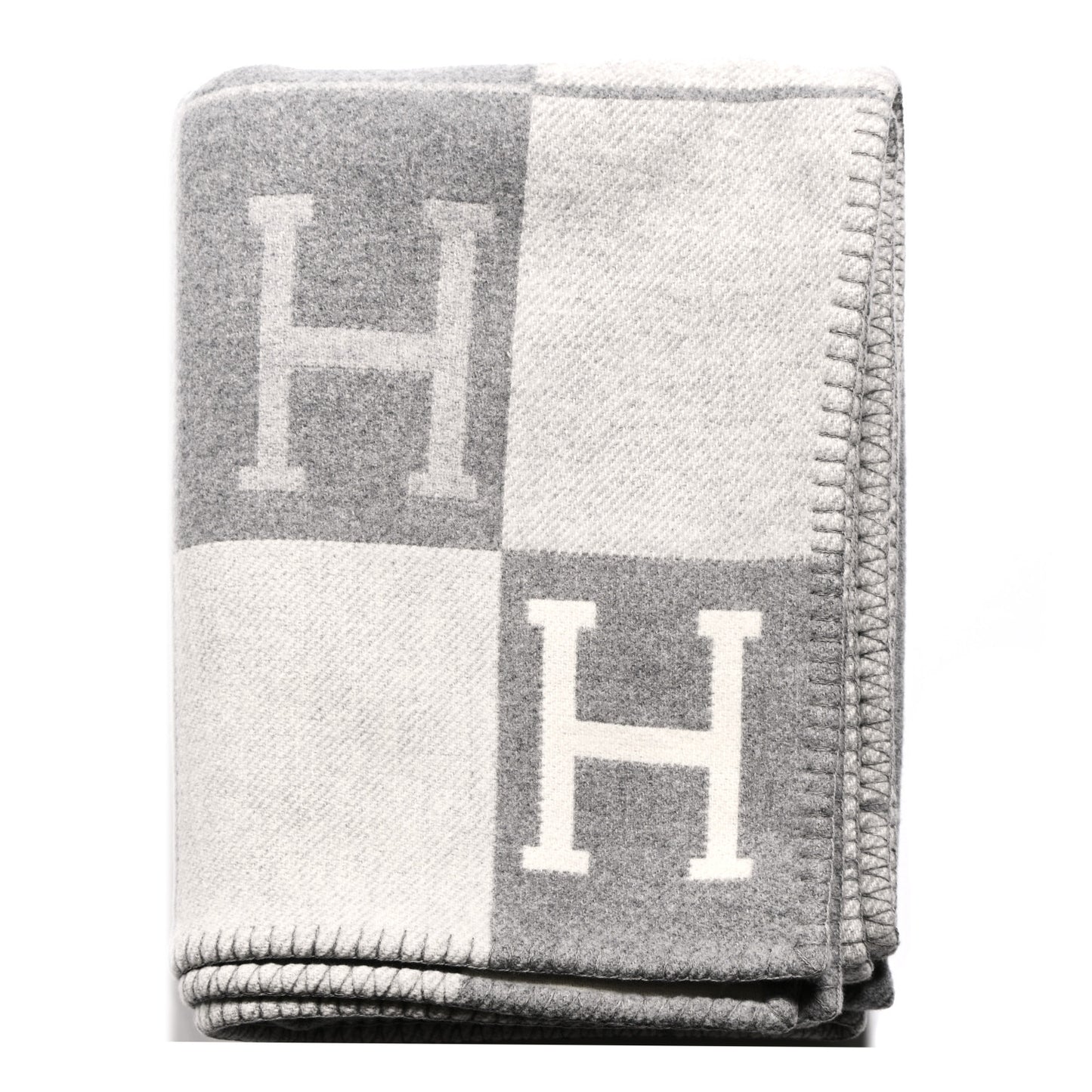Wool Cashmere Avalon III Blanket Ecru Gris Clair
